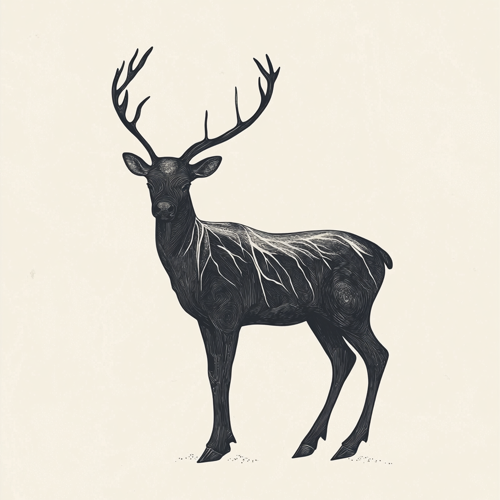 Elegant Reindeer Illustrations: Classic meets modern simplicity