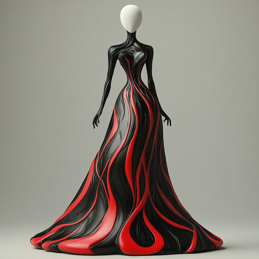 Elegant Swirling Soft Vinyl Figure Reflecting Gothic Beauty