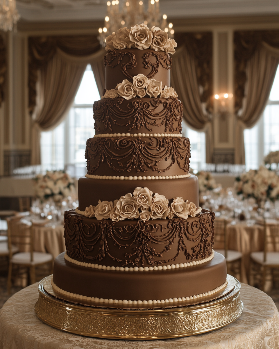 Elegant Wedding Cake with Victorian Inspiration