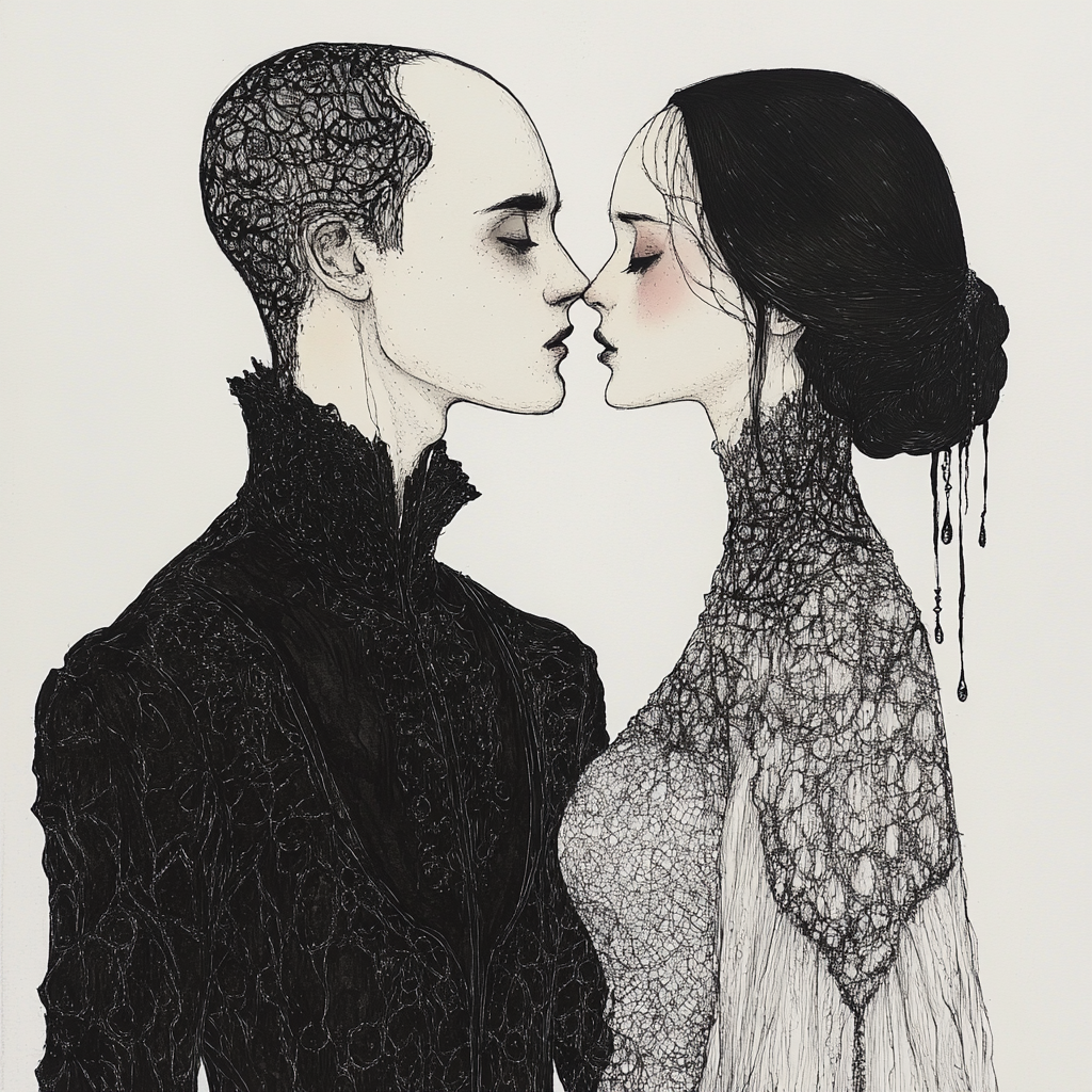 Elegant Yet Eerie: A Gorey-Inspired Illustration