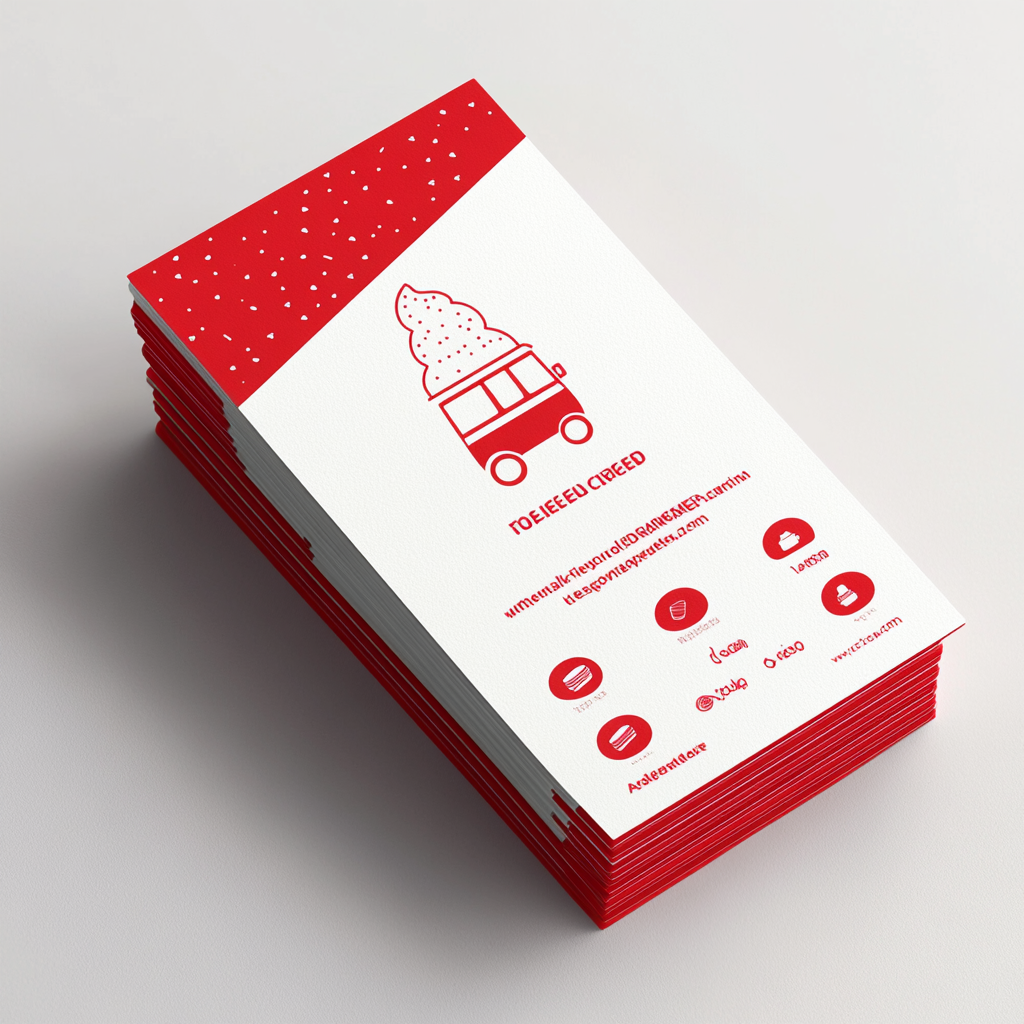 Elegant business card for ice cream truck with minimalist design.