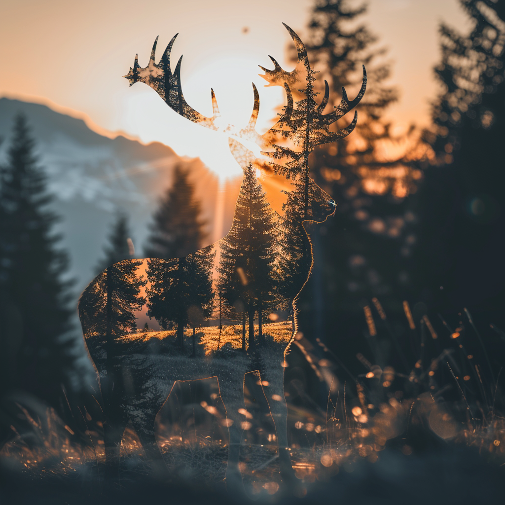 Elegant fallow deer in stunning forest landscape