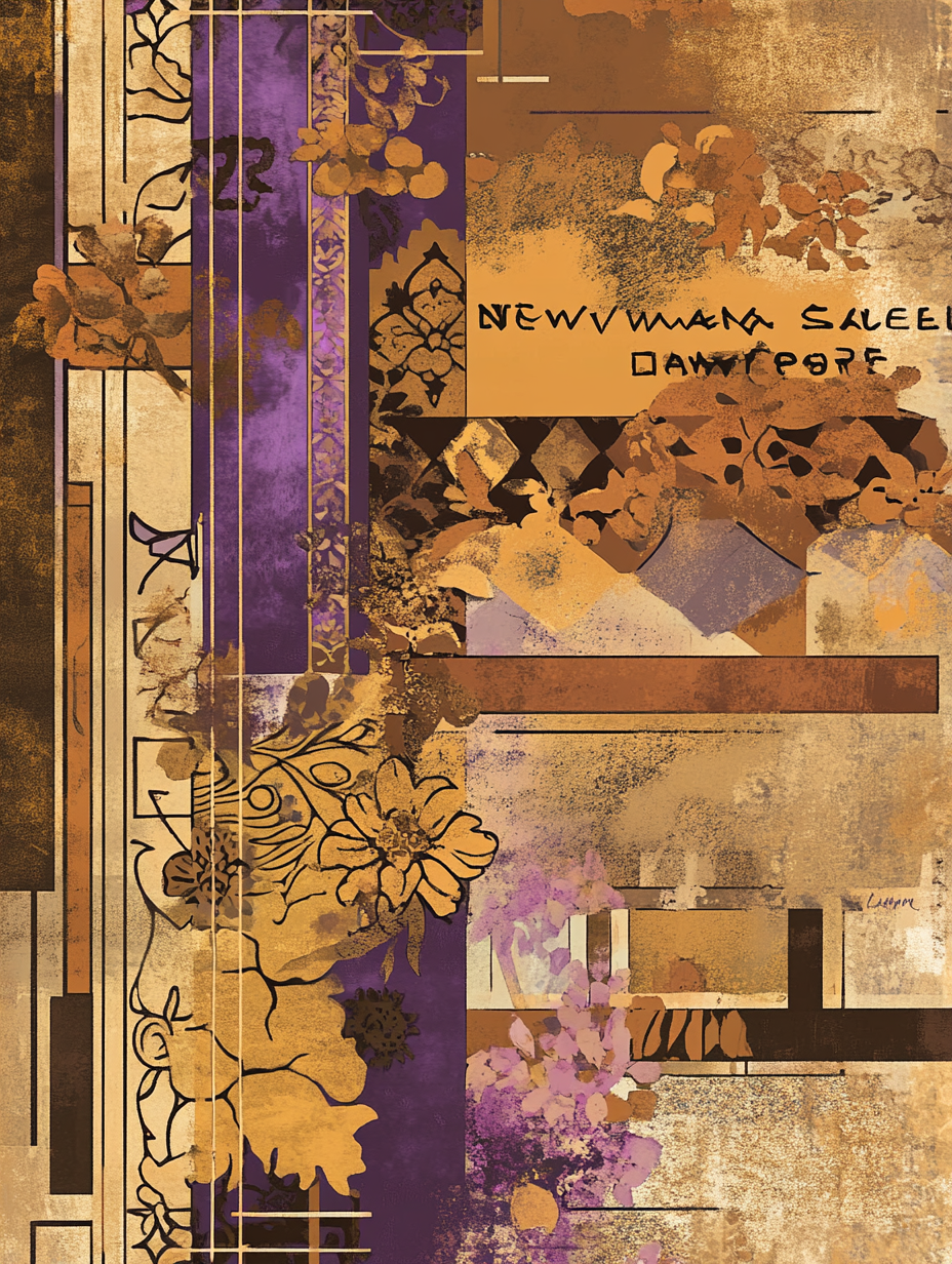 Elegant vintage autumn sale poster with floral patterns