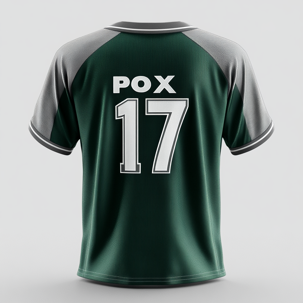 Embroidered sports jersey design with name 'POX' and number '17'.