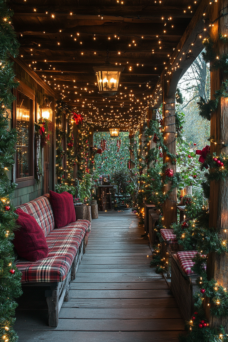 Enchanted Forest Christmas Porch with Magical Lights