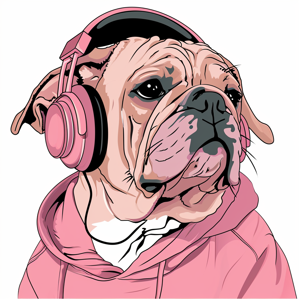 cute-english-bulldog-wearing-sweatshirt-headphones