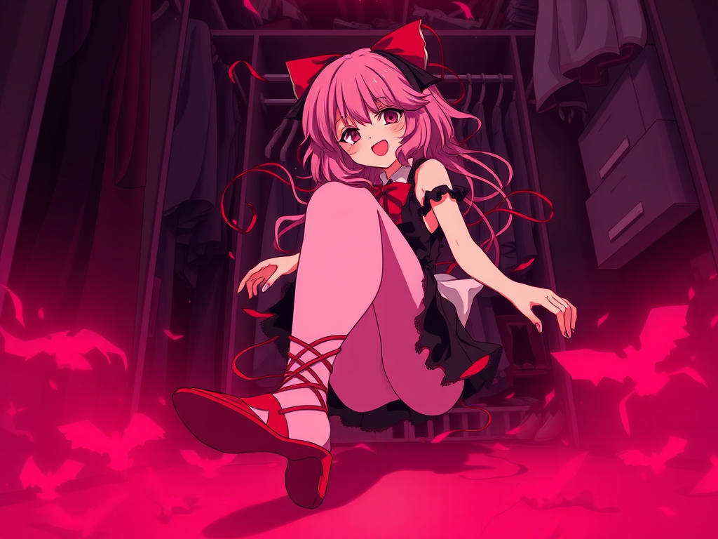 Ensnared Madoka merges with ballet flats, losing herself entirely.