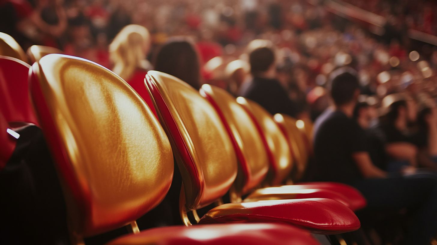 Exclusive Golden Seat at Basketball Game Cheered by Fans.