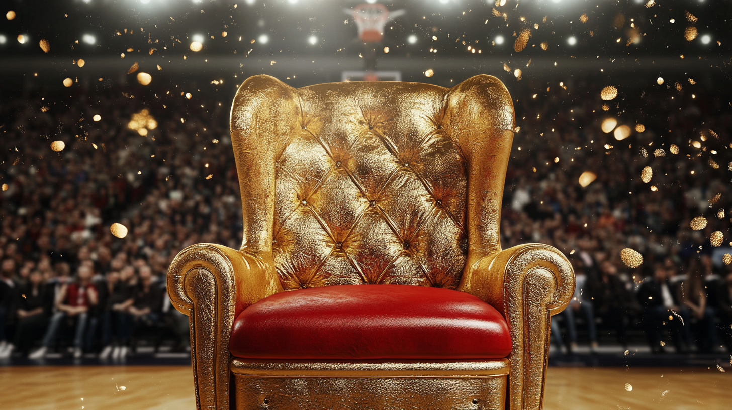 Exclusive Golden Seat at Basketball Game with Cheering Fans