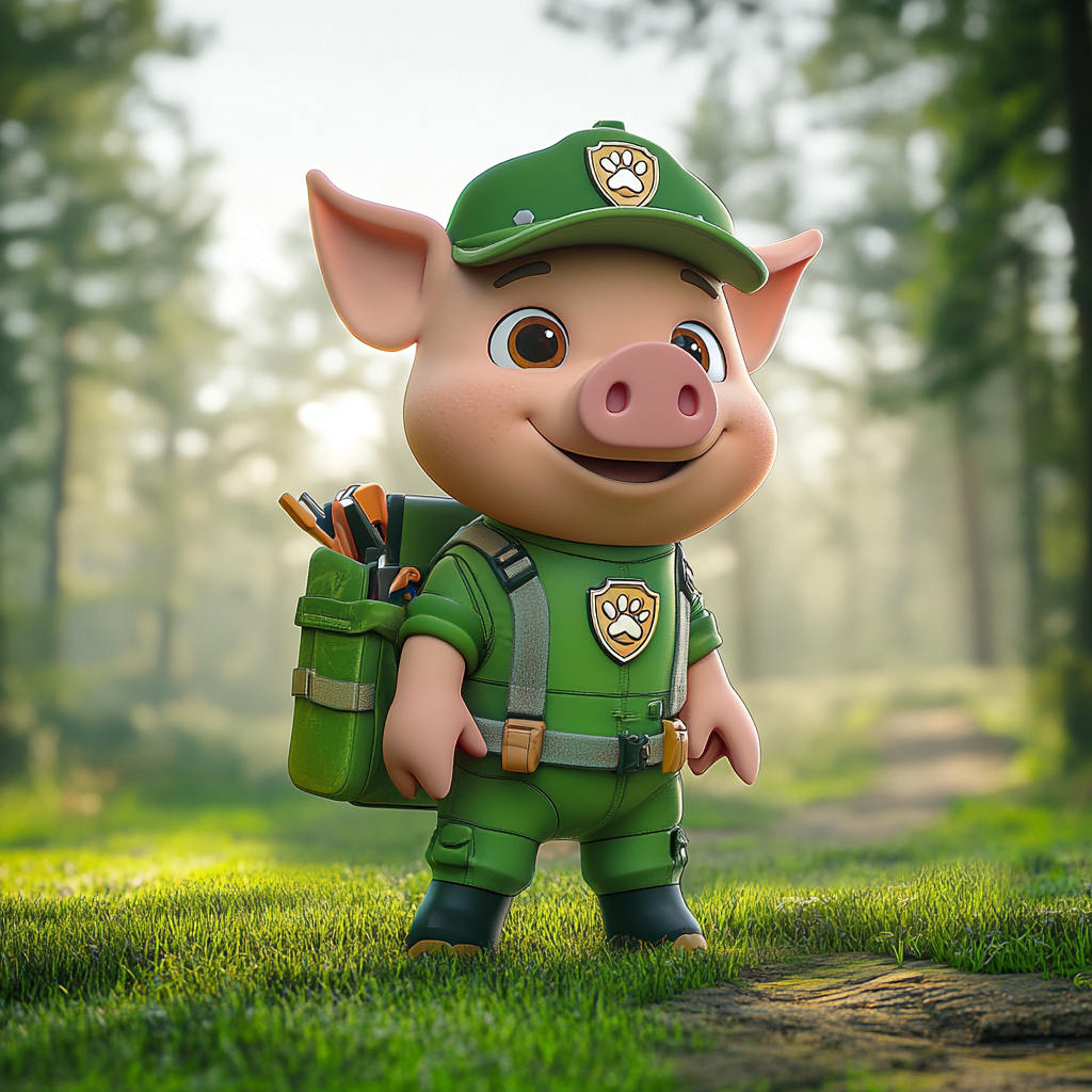 Explorer Pig from PAW Patrol in Adventure Pose