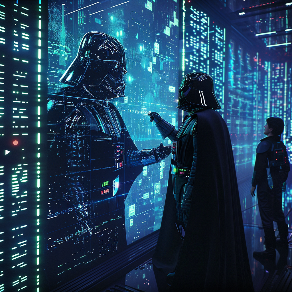 Exploring a hi-tech data center with Luke and Vader.