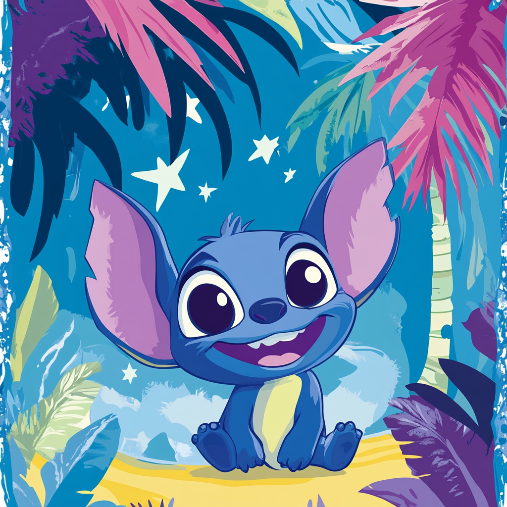 Eye-catching advertising background with Lilo & Stitch theme.