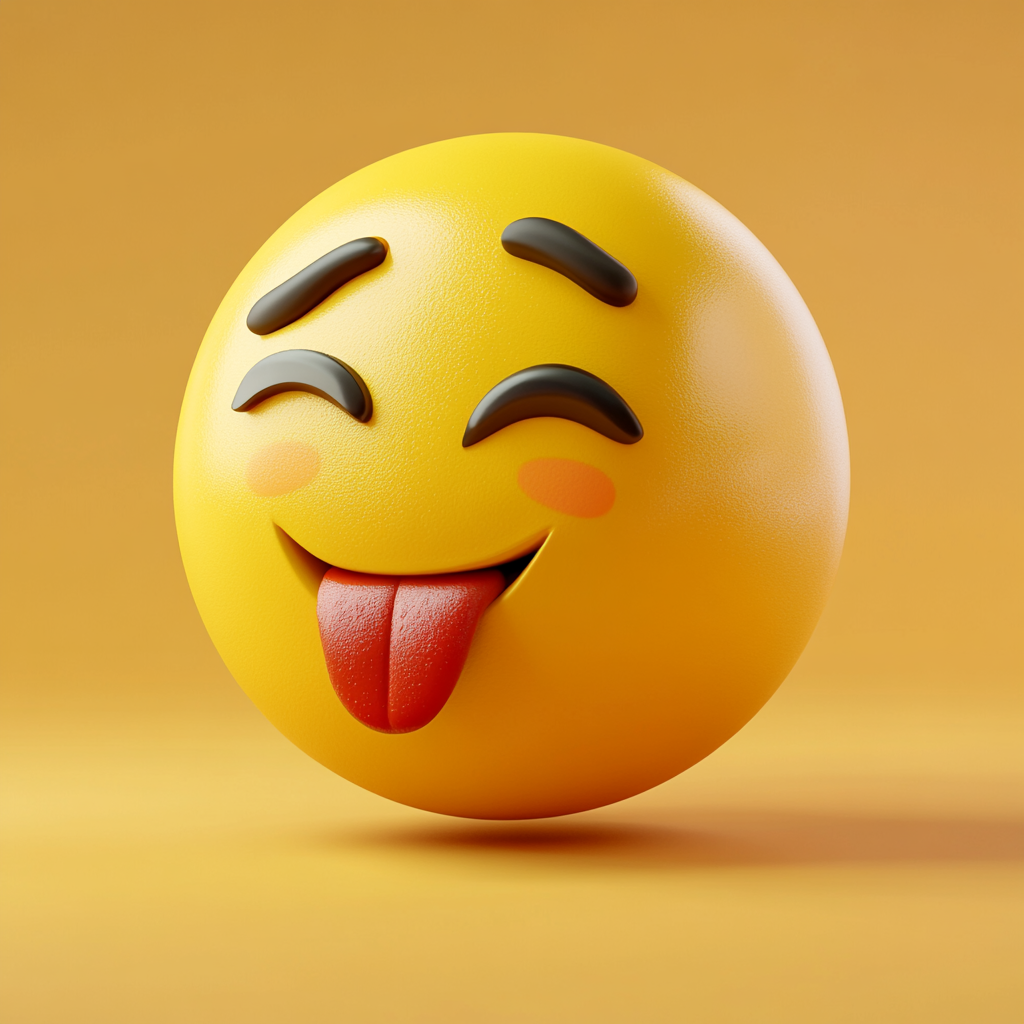 Face with tongue sticking out and winking emoji icons.