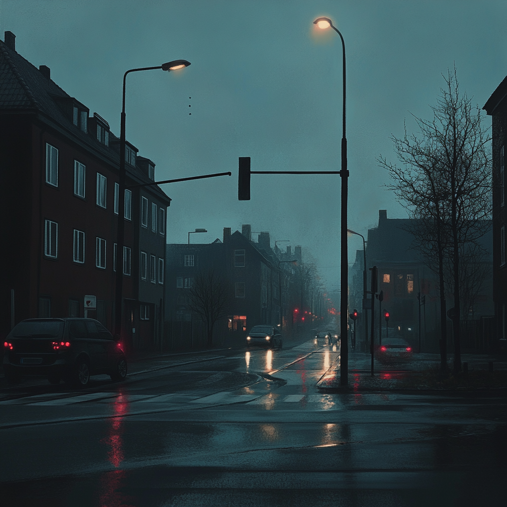 Failed Copenhagen: Eerie Flickering Lights, Suspenseful Horror Art