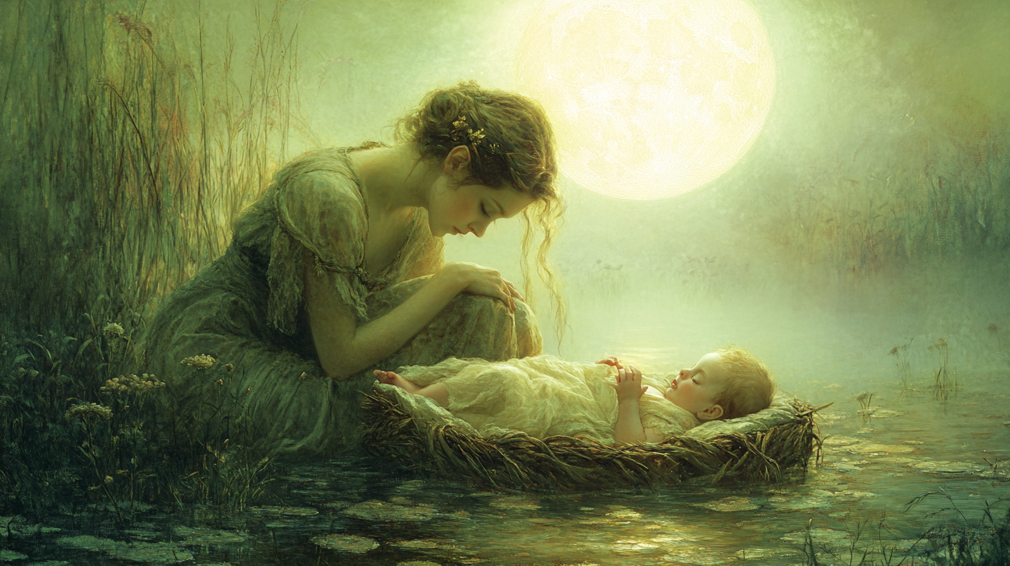 Fairy Mother Exchanges Sickly Child for Human Baby