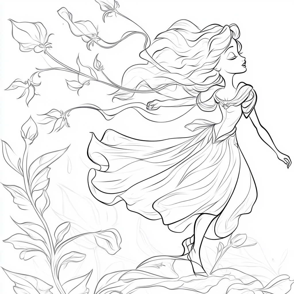 Fairy of Morning Sweet Pea Coloring Page