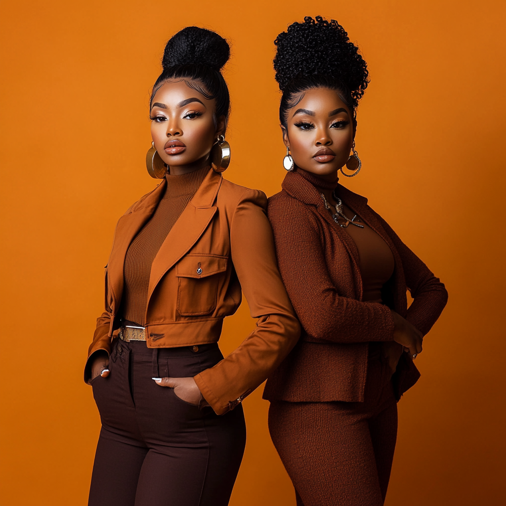 Fall Color Palette Style African American Women Pose