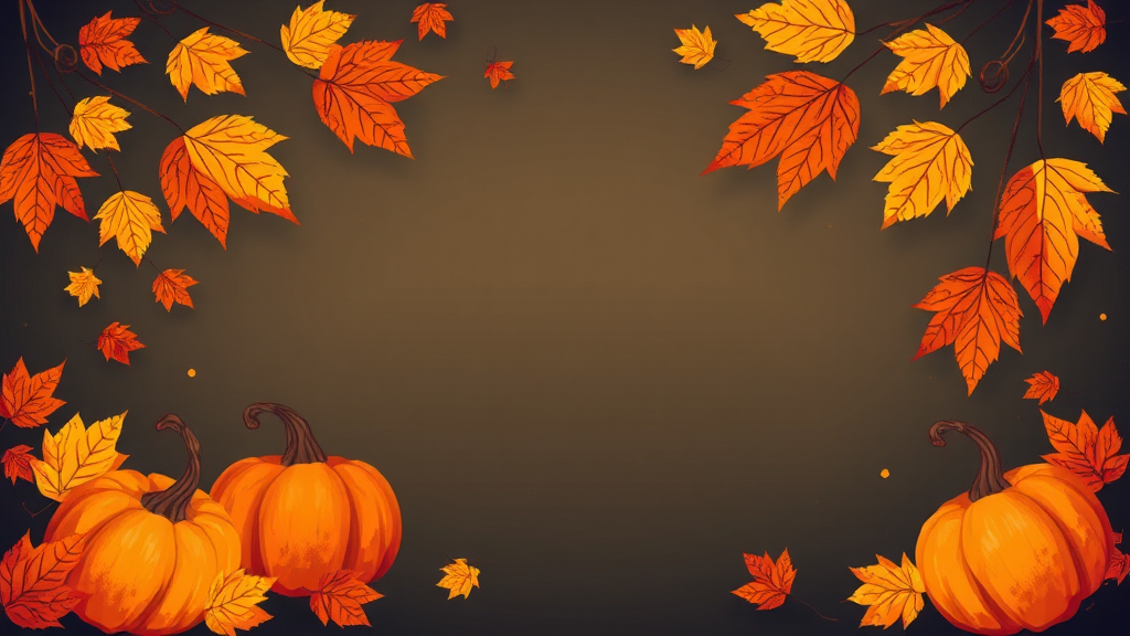 Fall Leaves, Pumpkins, and Technology Graphics Design.