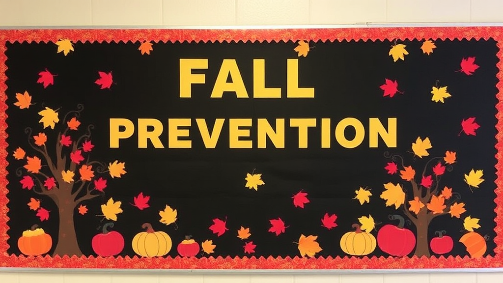 Fall Prevention Bulletin Board: Vibrant Autumn Theme