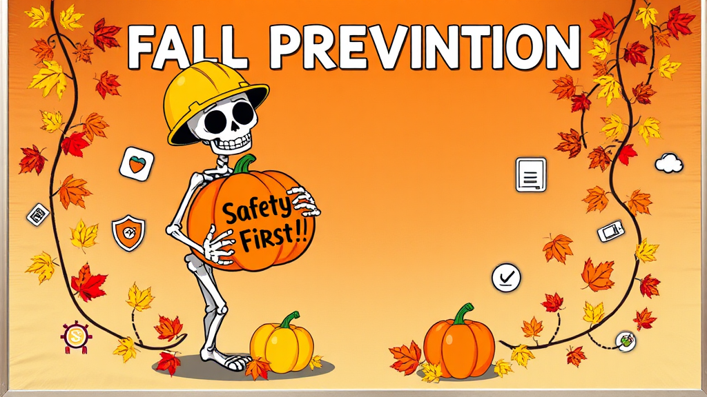 Fall Safety Bulletin Board with Friendly Skeleton