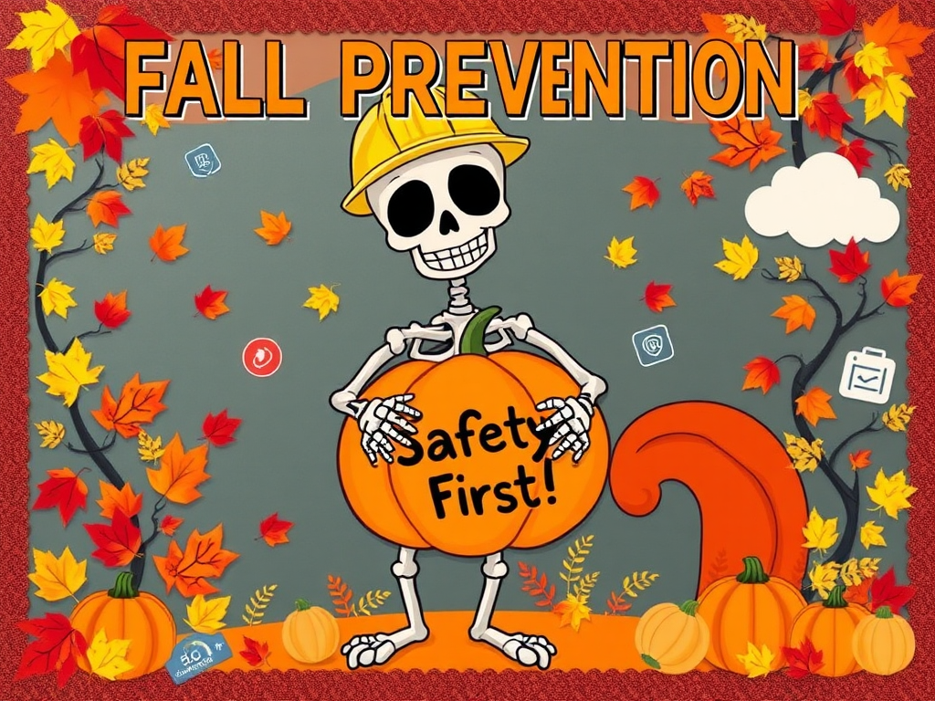 Fall Safety Bulletin Board with Tech Theme