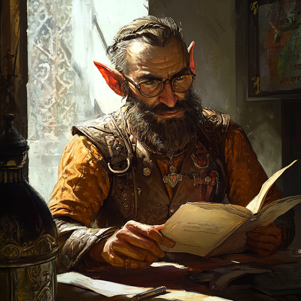 Fantasy Character Art: Mysterious High-Elf Accountant J. Archibad 