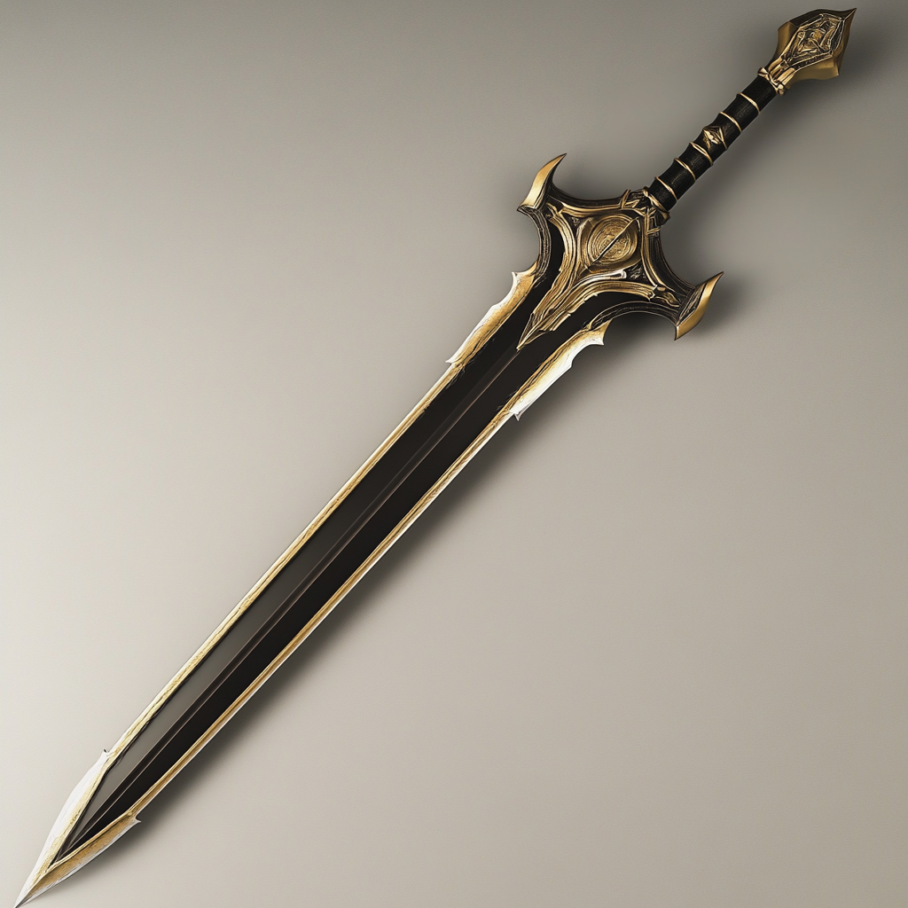 Fantasy Double-Bladed Sword with Aztec Design 