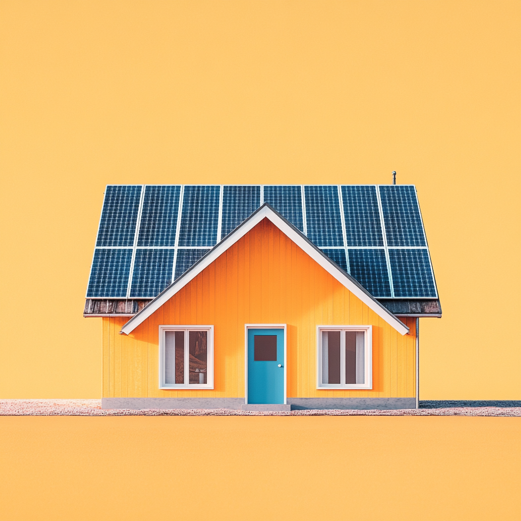 Farm home in Alberta with solar panels