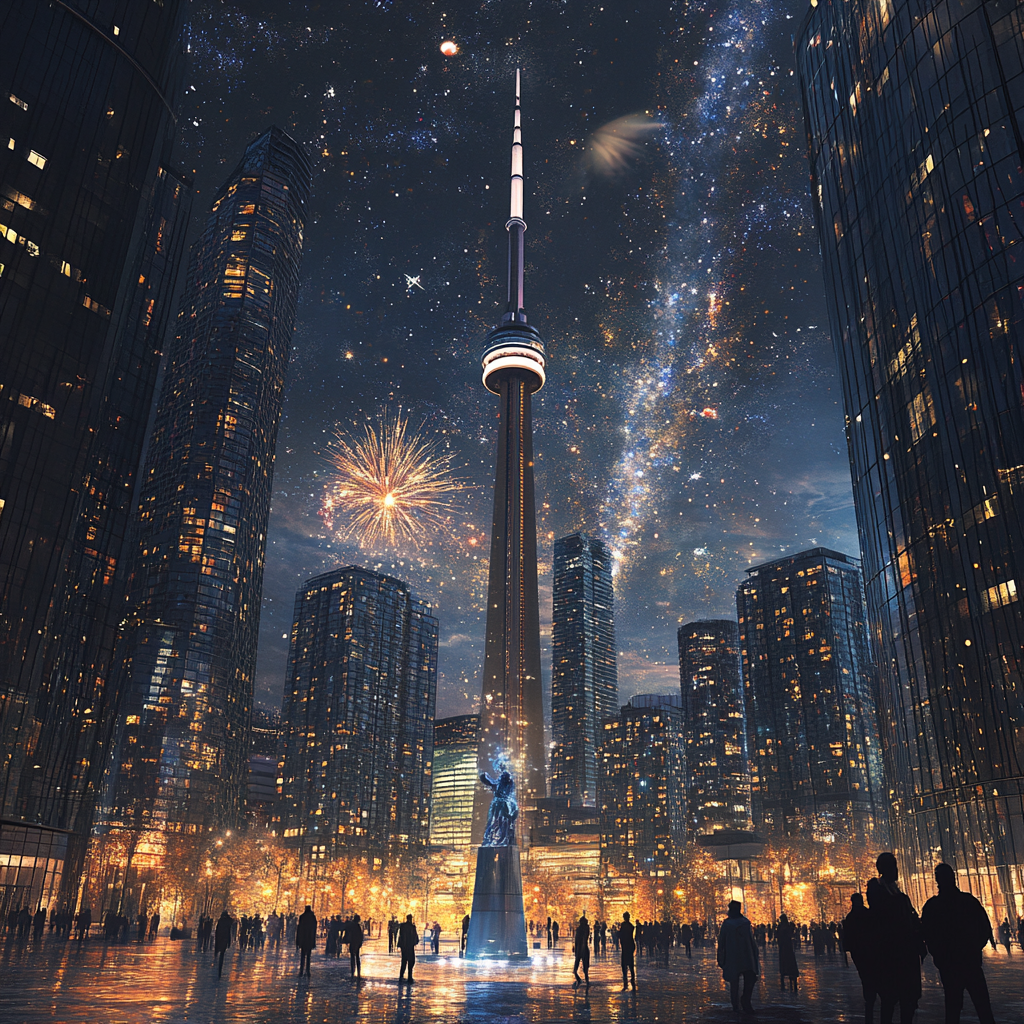 Fascinating view of future Toronto, 7000s, creative, realistic.