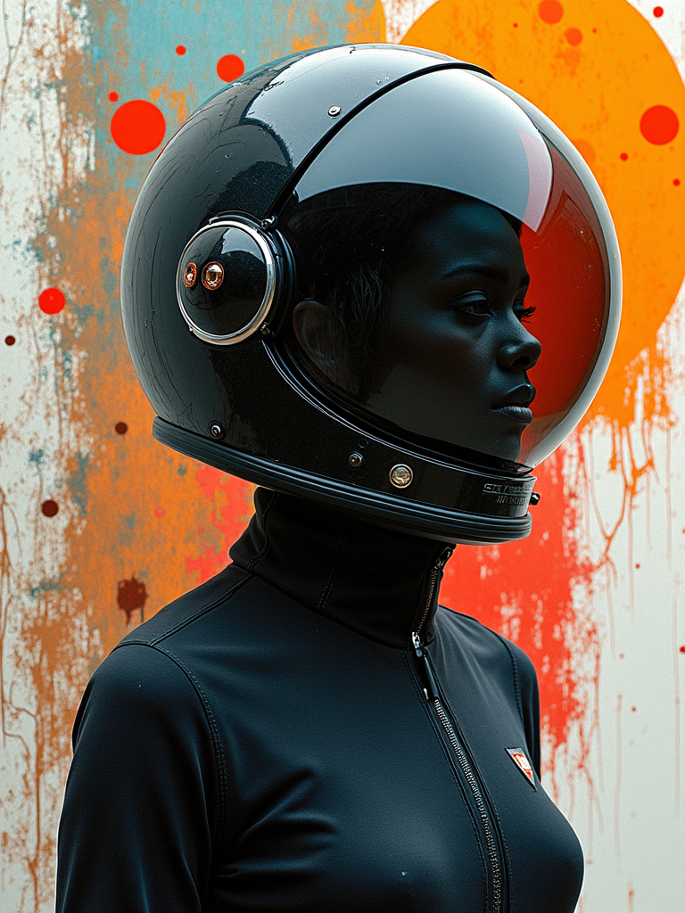 Fashion Photography: Black Woman Astronaut Art Abstract