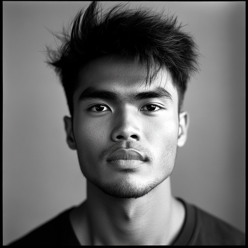 Filipino male, 30 years old, headshot, high quality.