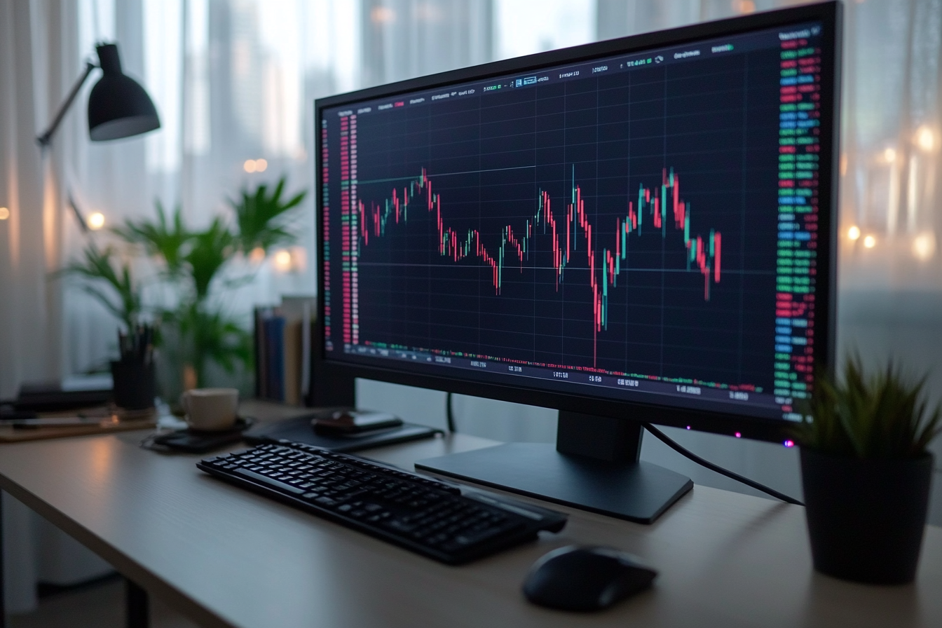 Financial Chart Showing Market Volatility in Office