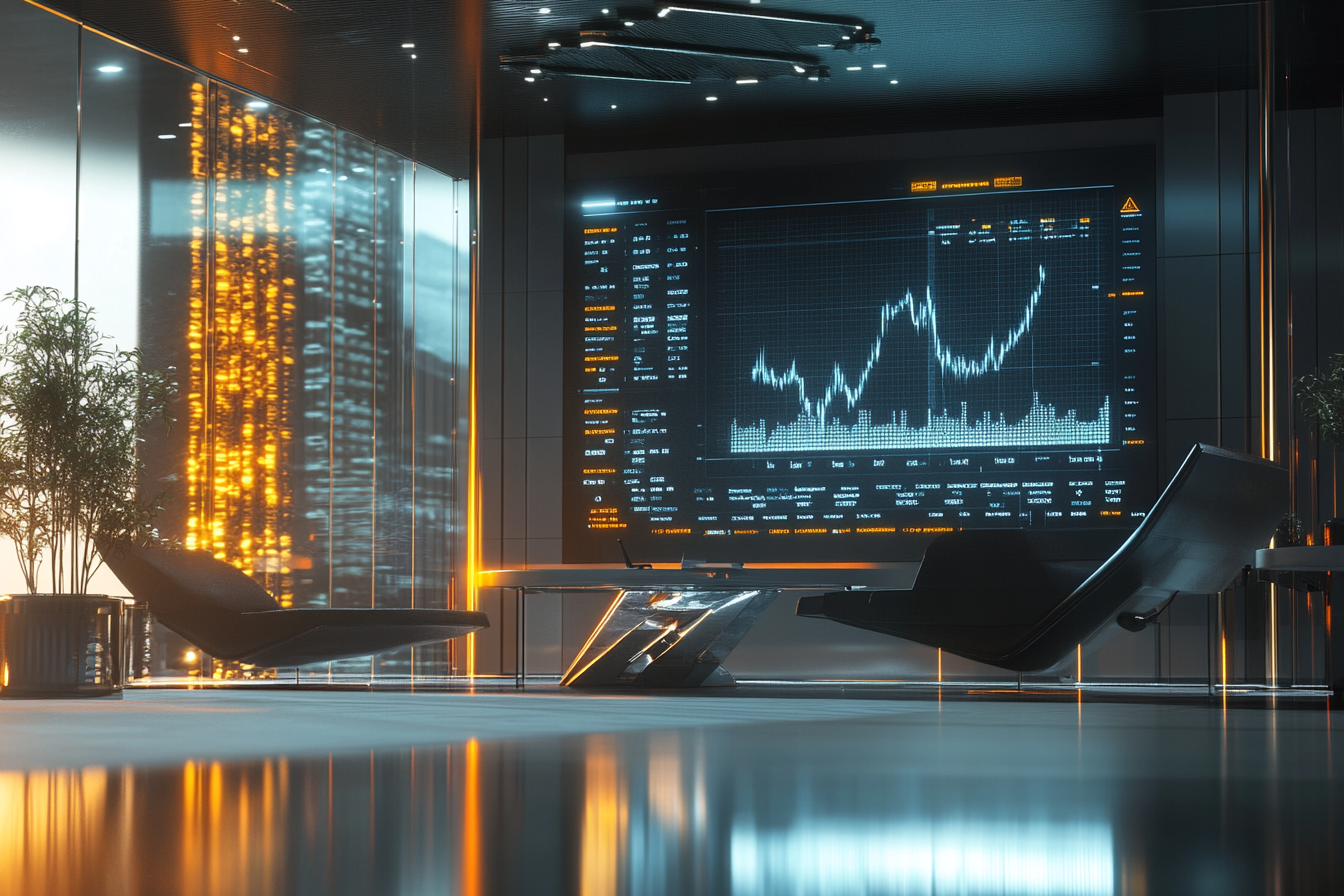 Financial graph showing rates rising and falling dramatically