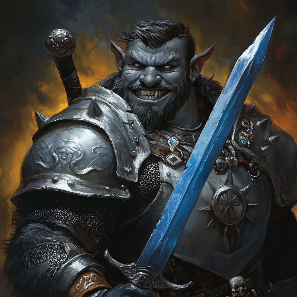 Firbolg Male Fighter Eldritch Knight Portrait Stock Photo