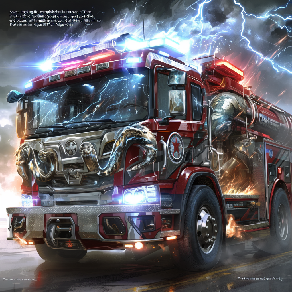 Fire truck transformed into Thor's divine, powerful thunder chariot.