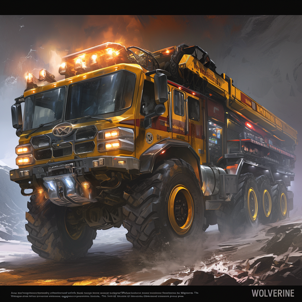 Fire truck transformed into Wolverine: rugged, fierce, unstoppable.