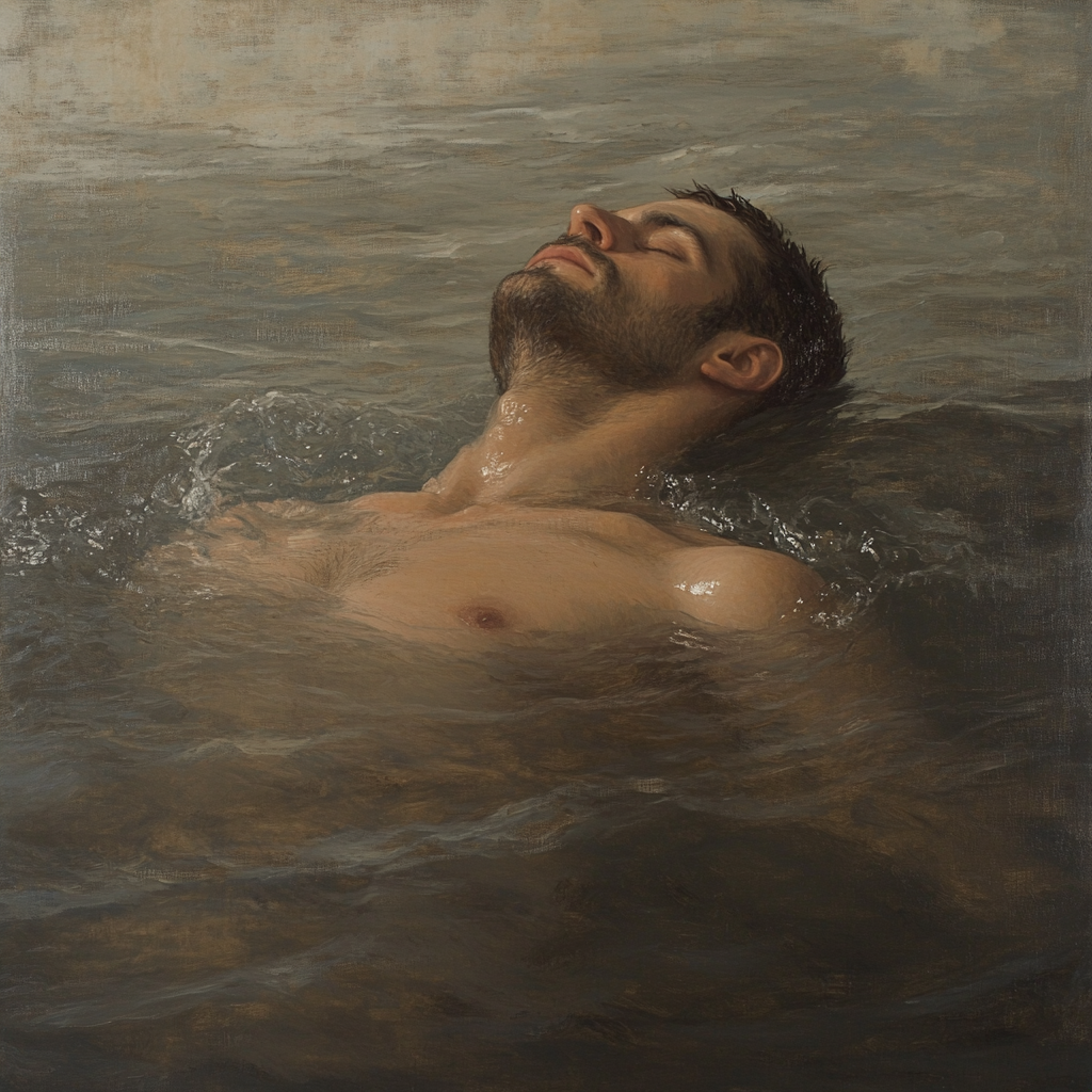 Floating Man in French 19th Century Style Art