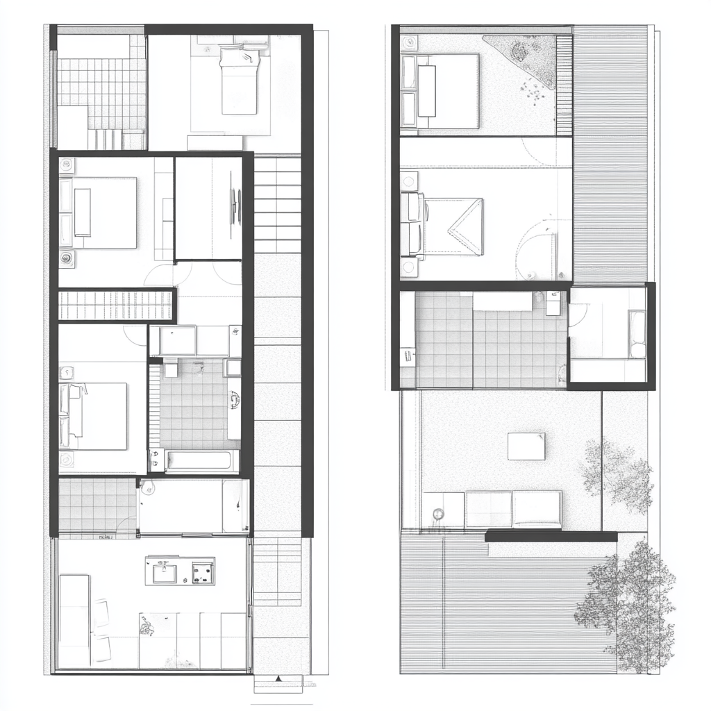 Floor plan of 3 bedroom loft home