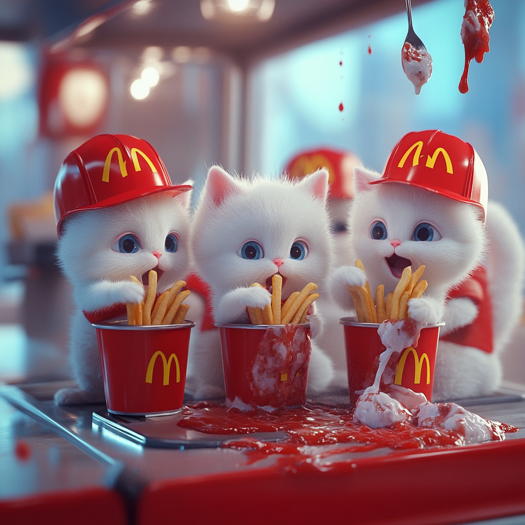 Fluffy Kittens at McDonald's Ice Cream Mishap