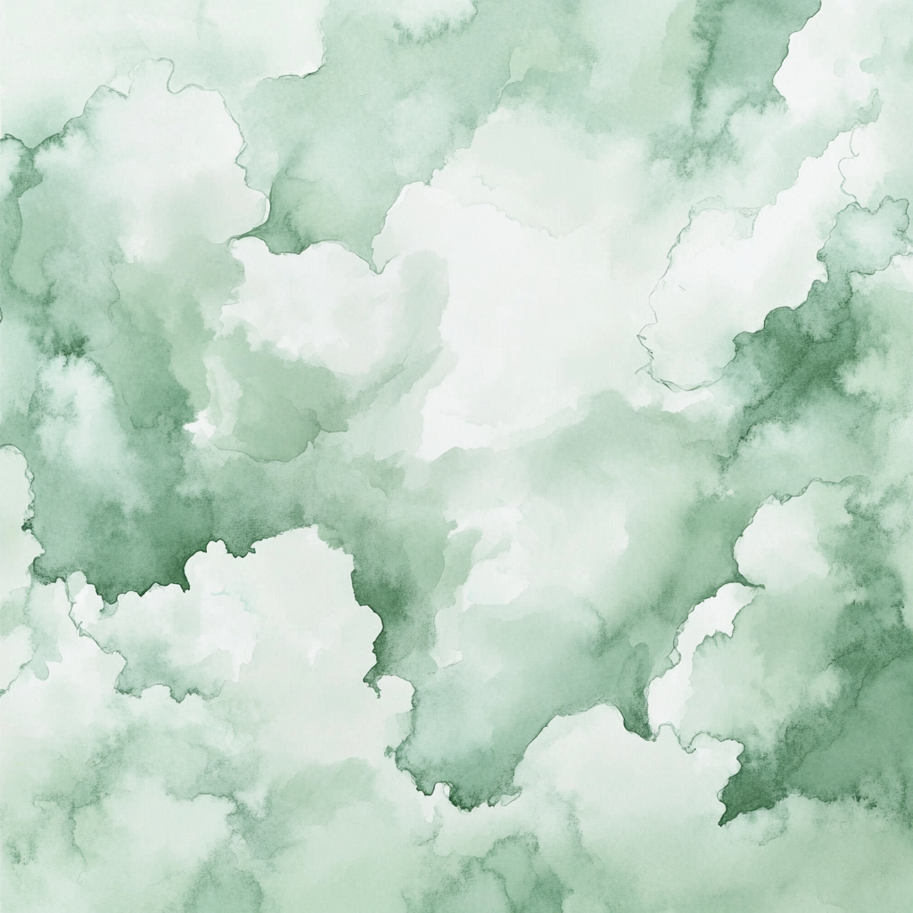 Fluffy cloud and raindrop on mint background.