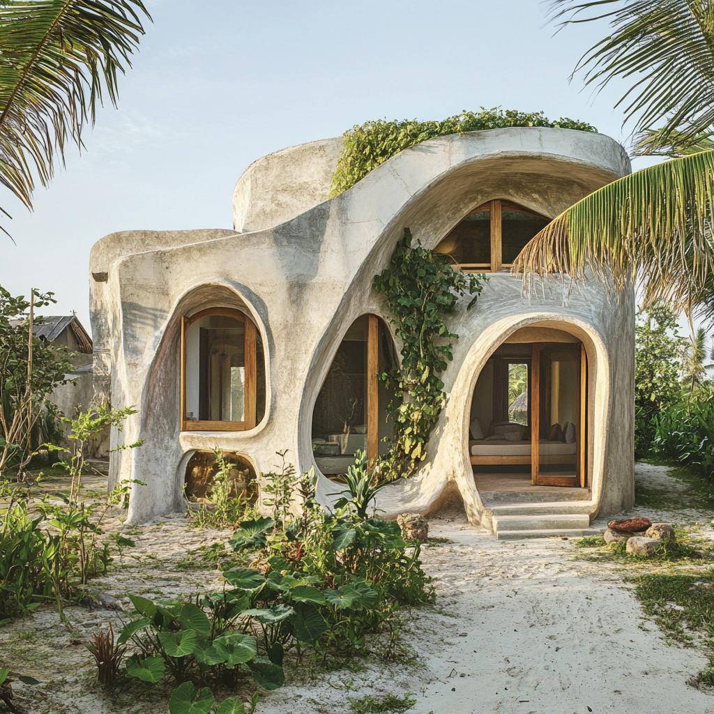 Four Private Rooms with Green Roofs in Zanzibar