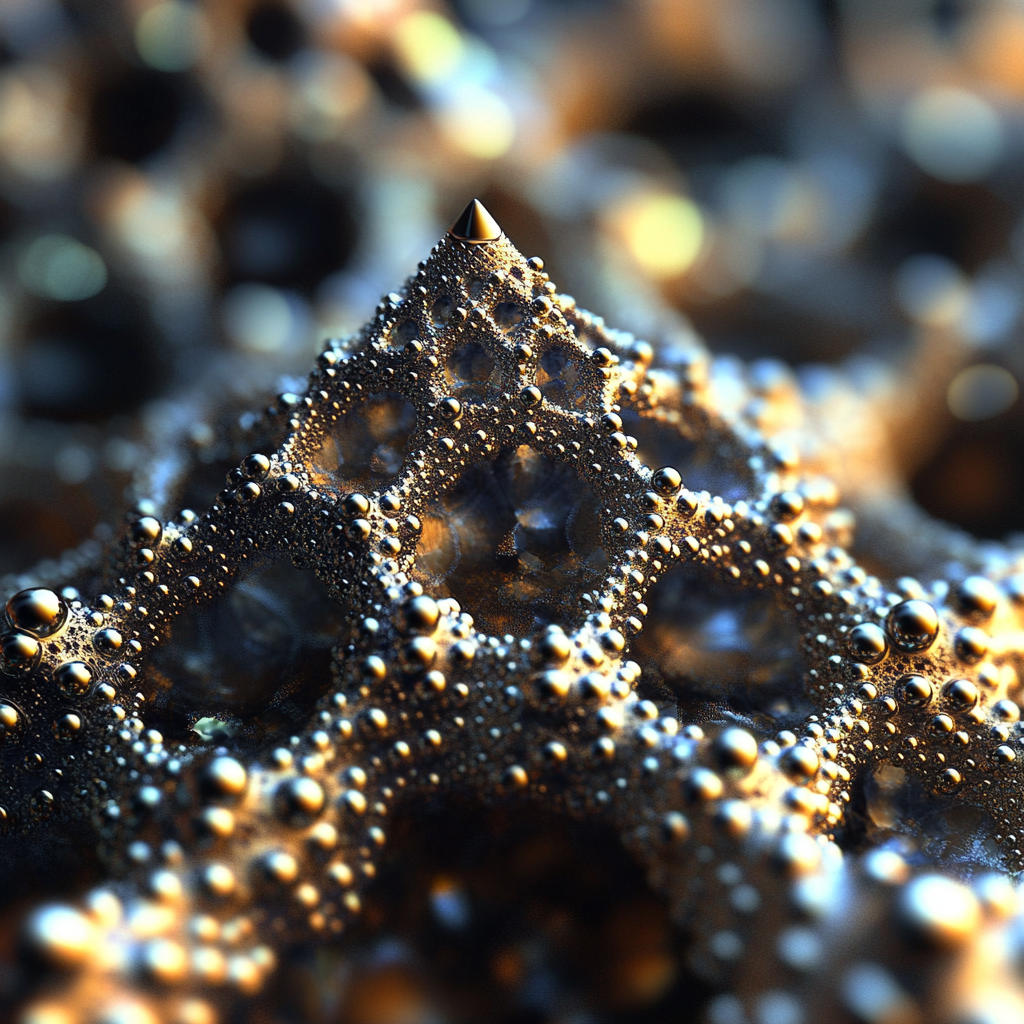 Fractal Sierpiński Triangle with Metallic Bismuth Atoms