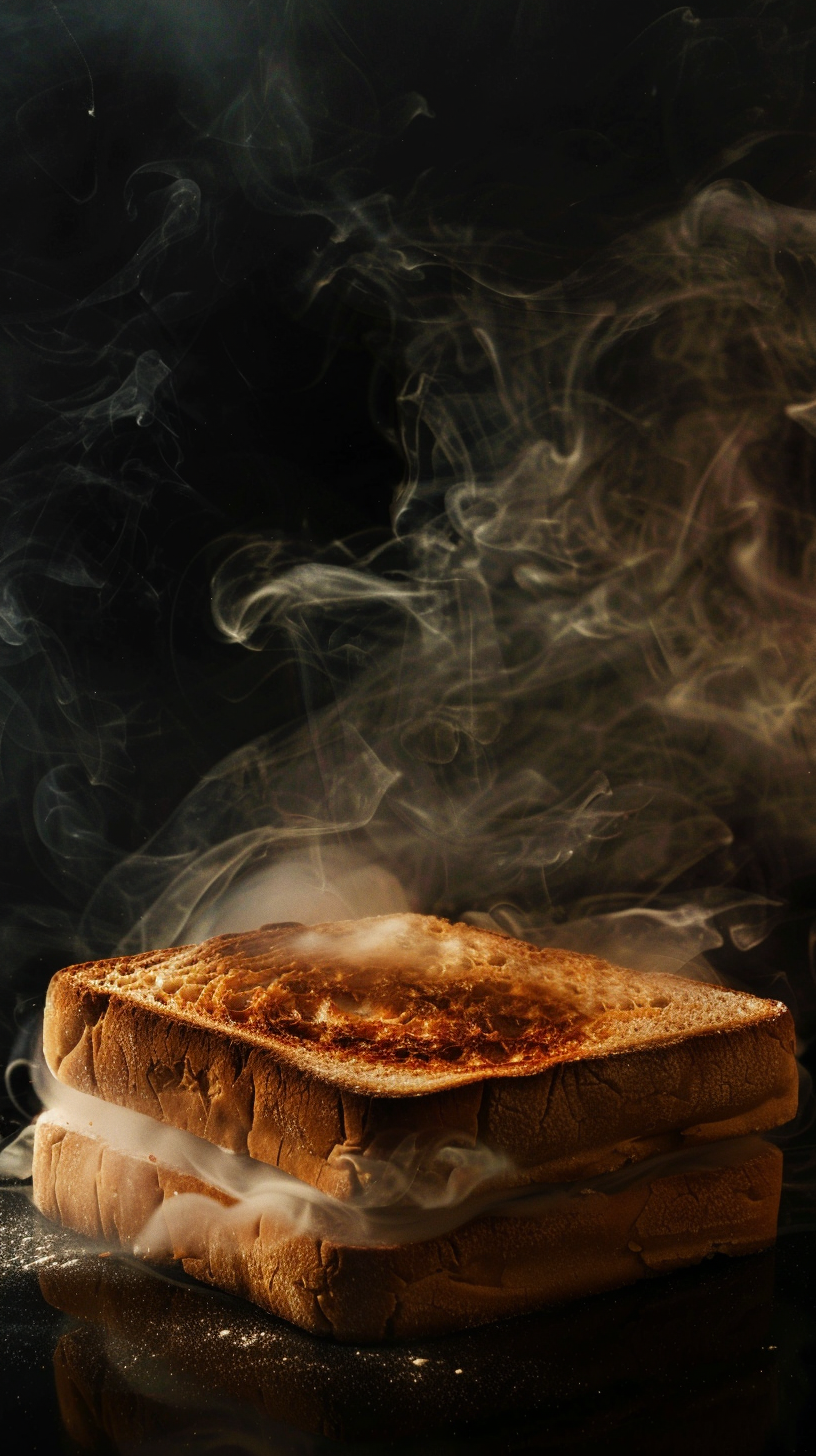 Freshly baked sourbread on black background