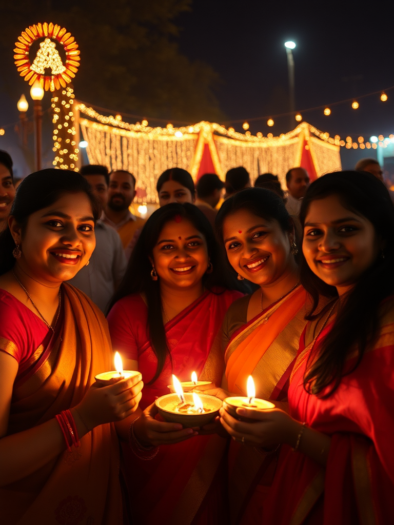 Friends celebrating Diwali in Canada.