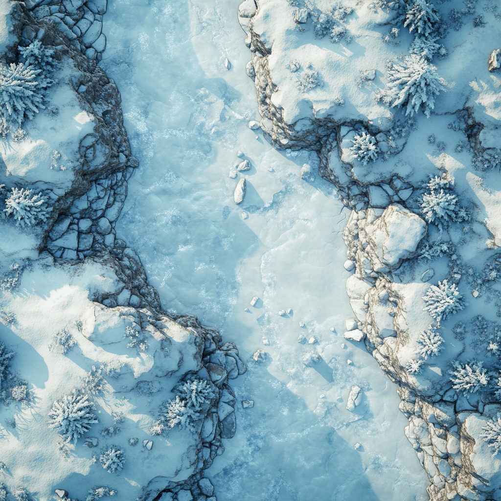 Frozen river with ice floes for DnD game