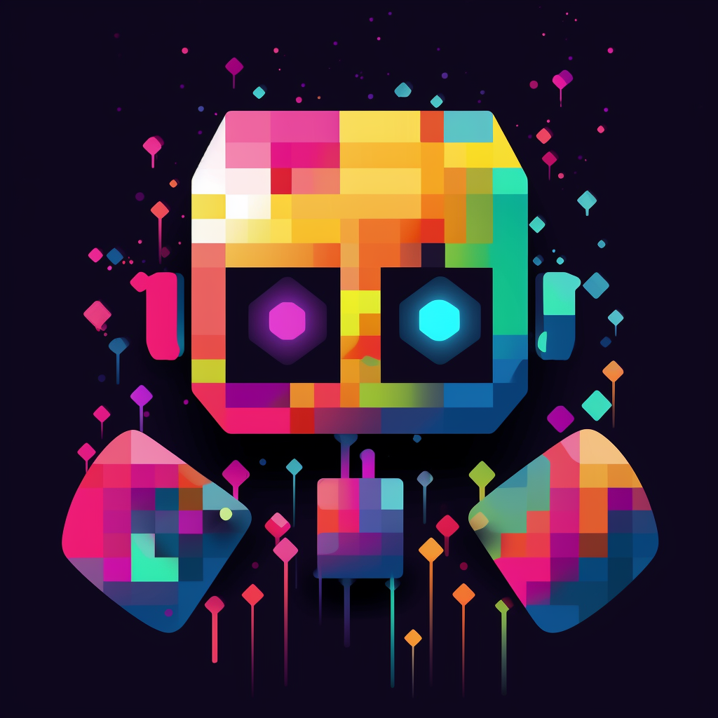 Fun 0xBot Logo in Pixel Art Style