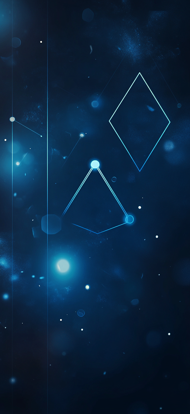 Futuristic Geometric Shapes on Dark Blue Background