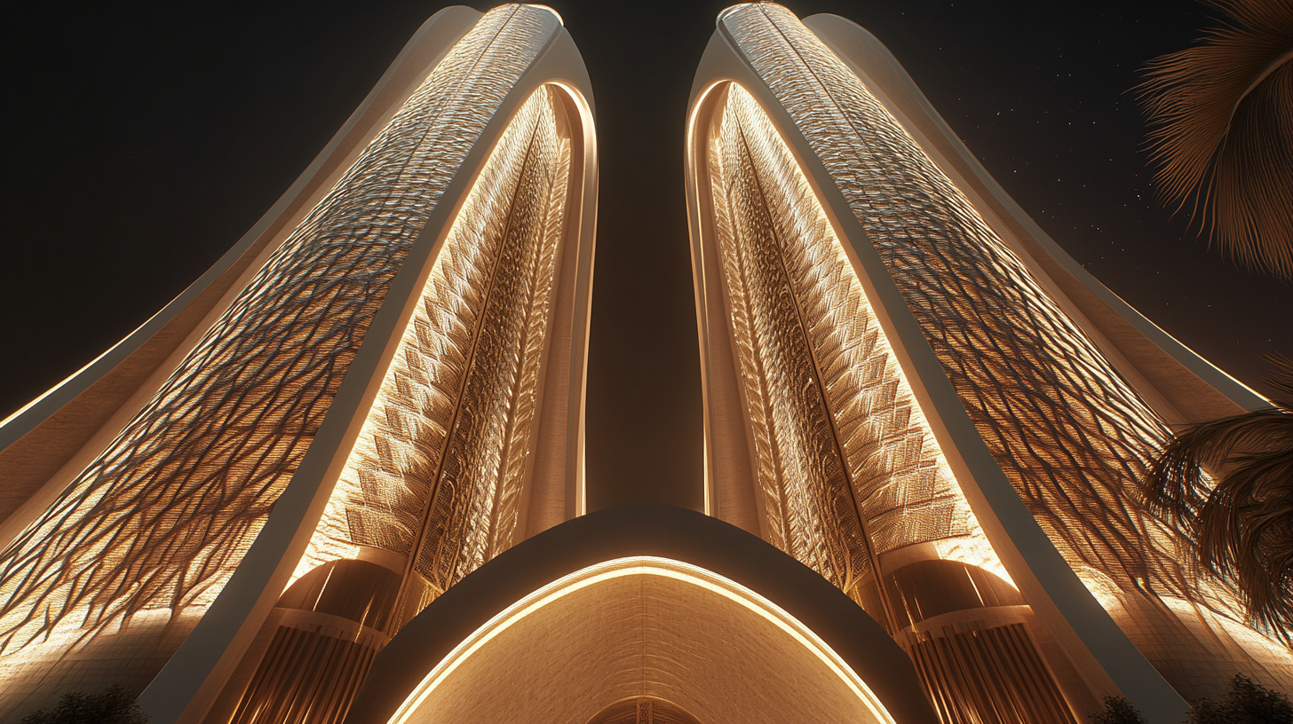 Futuristic eco-friendly twin towers in Saudi Arabia