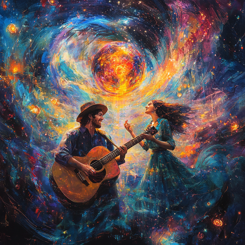 Galactic Singing Duo: Folk and Country Harmony