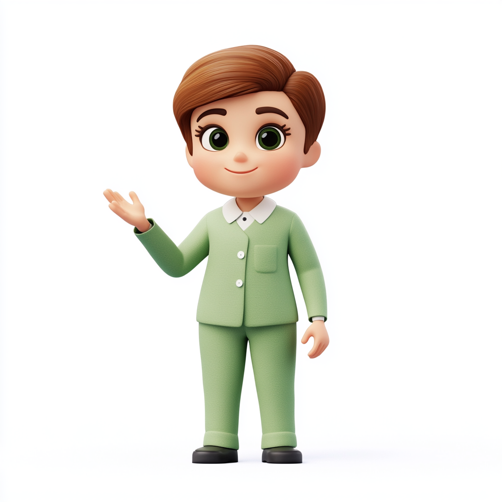 Gender-Neutral Helpdesk Avatar in Pixar-Style